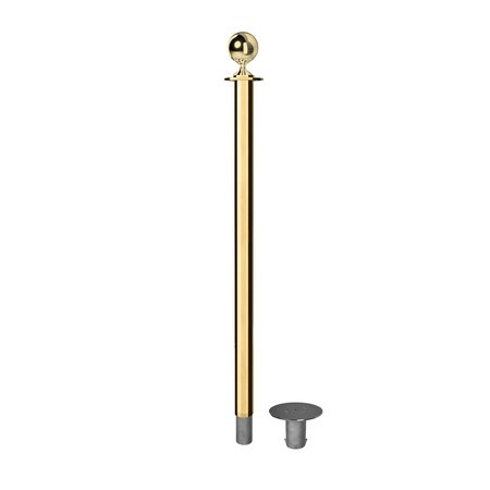 MONTOUR LINE Stanchion Post and Rope Removable Base Pol.Brass Post Ball Top CXR-PB-BA
